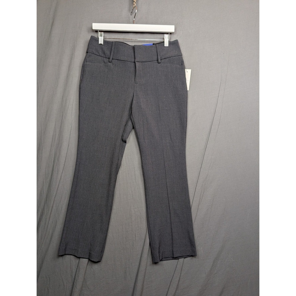 Apt 9 Trouser Dress Pants Womens Size 6 Short Gray Wide Leg Mid Rise Charcoal